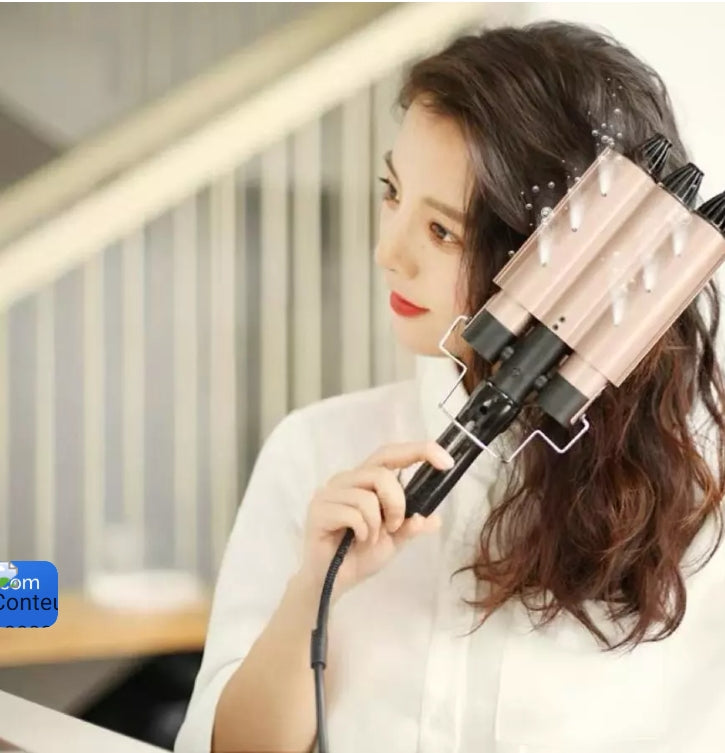 Modelador de Cachos Profissional Cerãmica Tri -Ondas