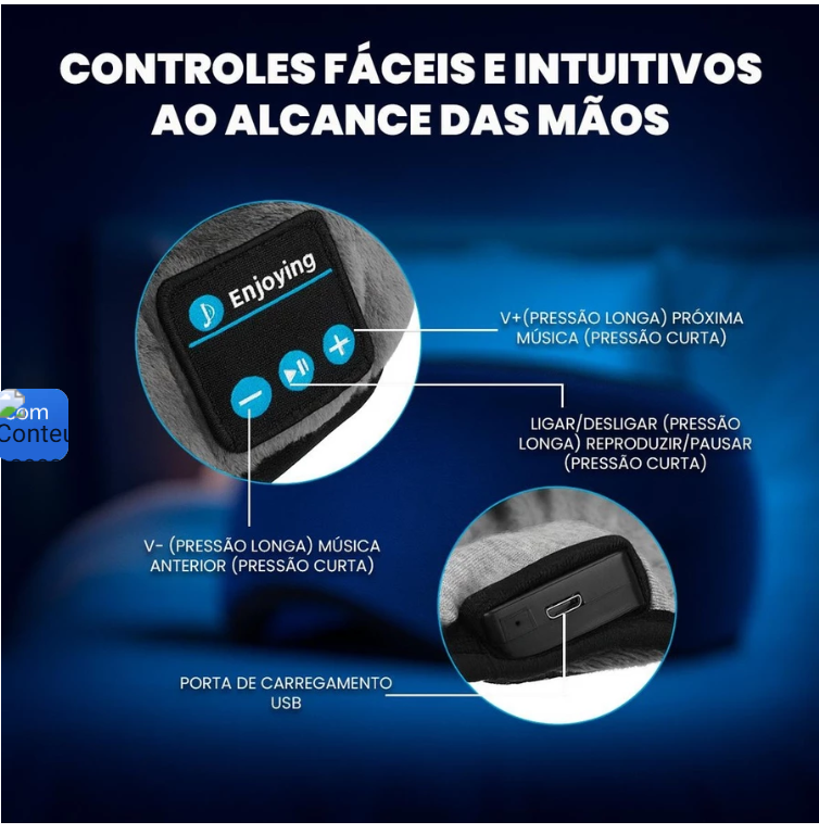 SleepBeats Pro –  Máscara de Dormir com Fone De Ouvido Bluetooth-Durma Tranquilo!