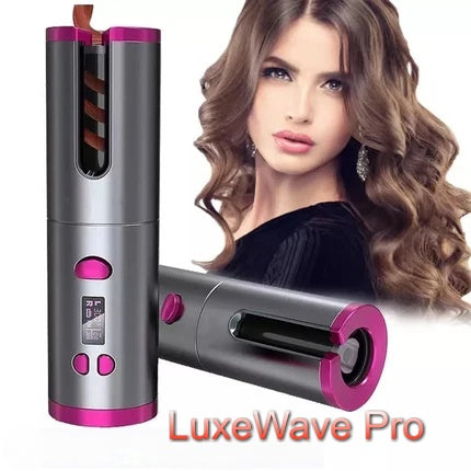 LuxeWave Pro-Modelador de cabelo automático sem fio com bateria recarregável